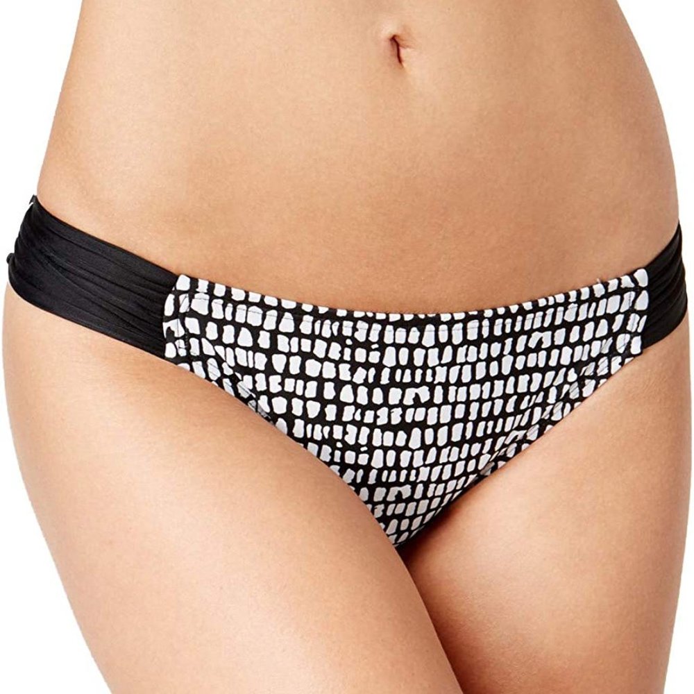 Hula Honey Hipster Swimsuit Separates Bikini Bottoms Black White New 4/25